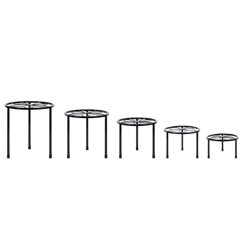 Support pour plante 5 pièces, Noir