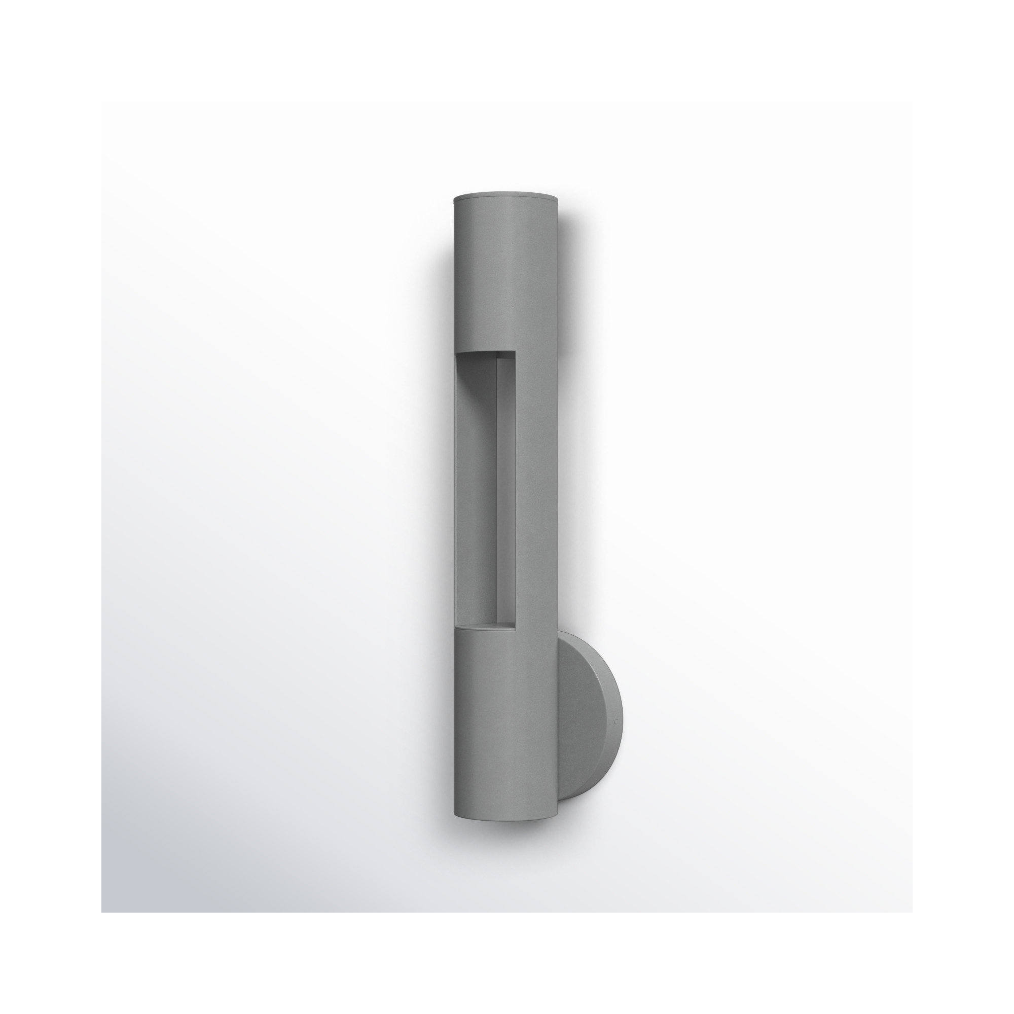 Aurora 2 Light Cylinder Outdoor Wall Light, Textured Graphite