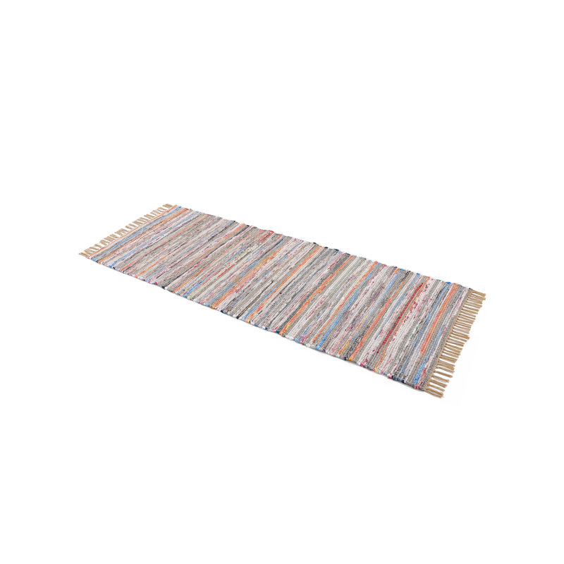 Chindi Hand Woven Kilim Taupe Rug, Runner 75 x 240cm