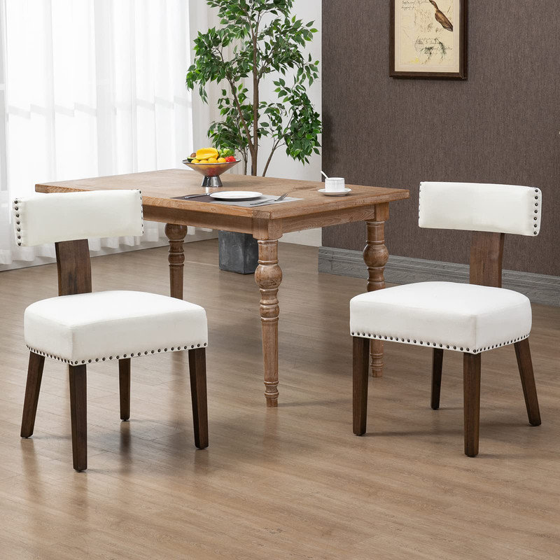 19.88'' H Fabric Upholstered Side Chair, Beige, 6