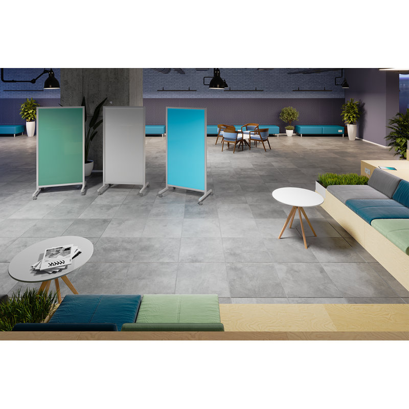 Grand tableau magnétique réversible autoportant en verre EZ H 75 po x l 38 po, Bleu