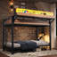 Lit superposé simple TG au-dessus de simple TG avec tablettes de rangement, panneau perforé, ports USB et lumières DEL-1663217280