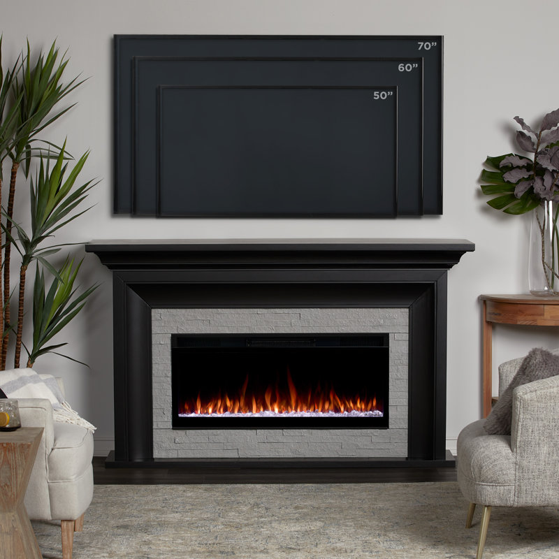 Sonia 69" Landscape Electric Fireplace by Real Flame, Black, Smart
