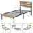 Alicia Twin Metal Bed Frame with Wooden Headboard & Footboard, Rustic Industrial Farmhouse Platform Bed with Heavy Duty Steel Support, No Box Spring Required, Under Bed Storage, Noise-Free Mattress Foundation, Slate Gray-1818481543-1773302129