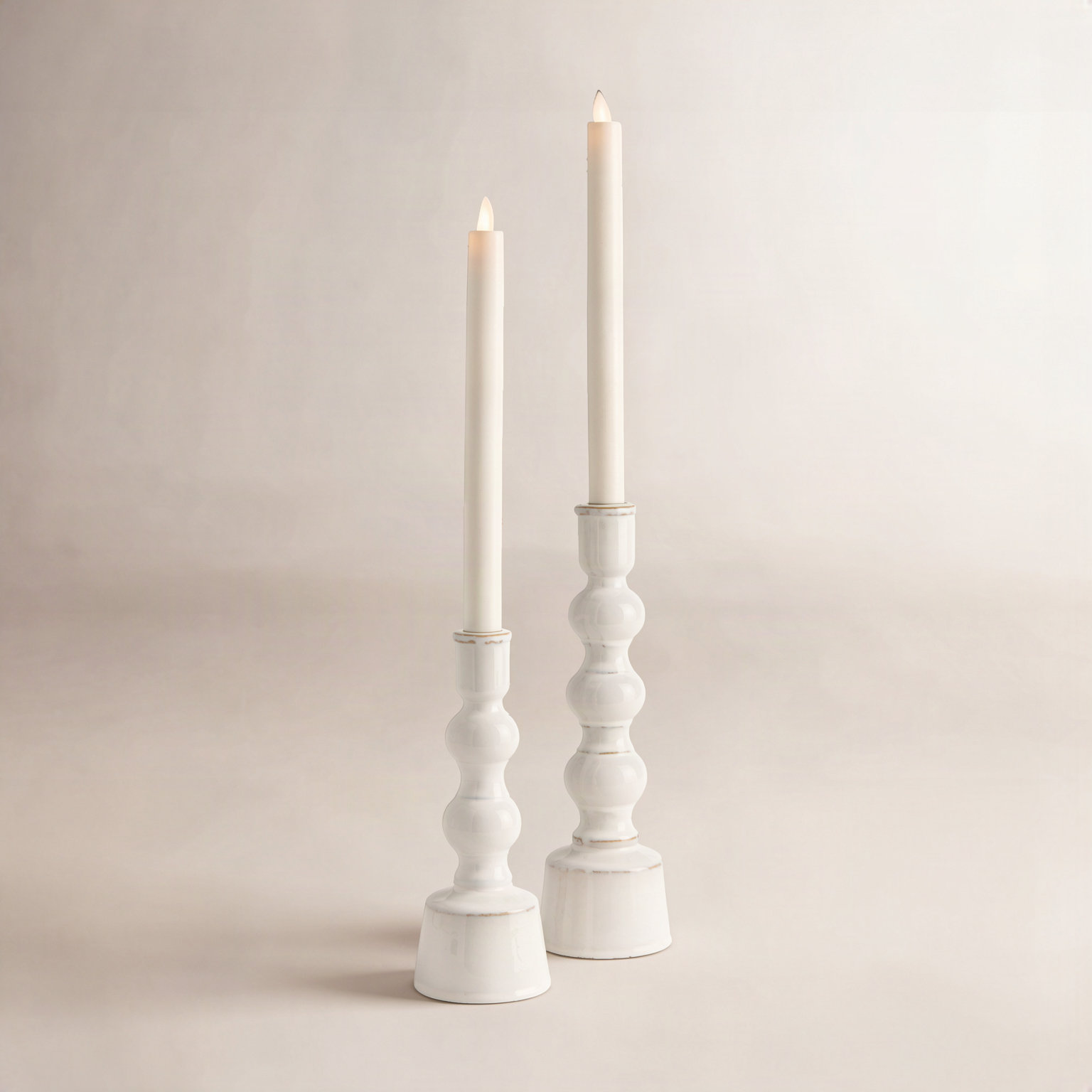 Candlestick Holder, Cream