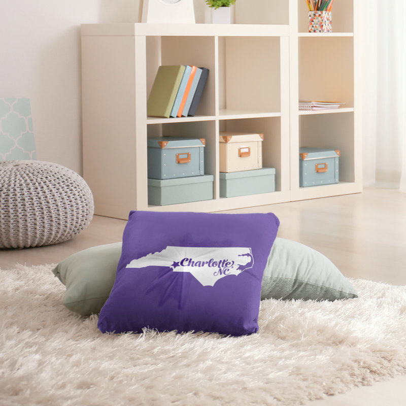 Coussin de plancher touffeté, 26 po x 26 po, Mauve, Charlotte