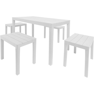 Drago 4 - Person Wicker Patio Dining Set with Rectangular Table