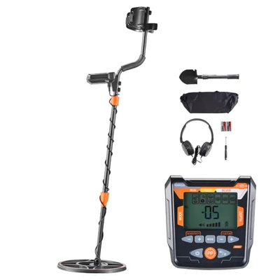 Détecteur de métal pour adultes, 12 po, détecteur d'or professionnel de haute précision, bobine de recherche étanche IP68 avec affichage, casque, 6 modes, longueur réglable, pour la détection de la chasse au trésor dorée