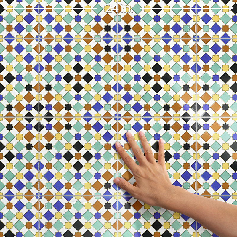 Sevillano Giralda 8" x 8" Ceramic Patterned Tile