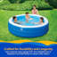 Inflatable 7.5-Ft X 22-In Deep Round Family Pool With Cover