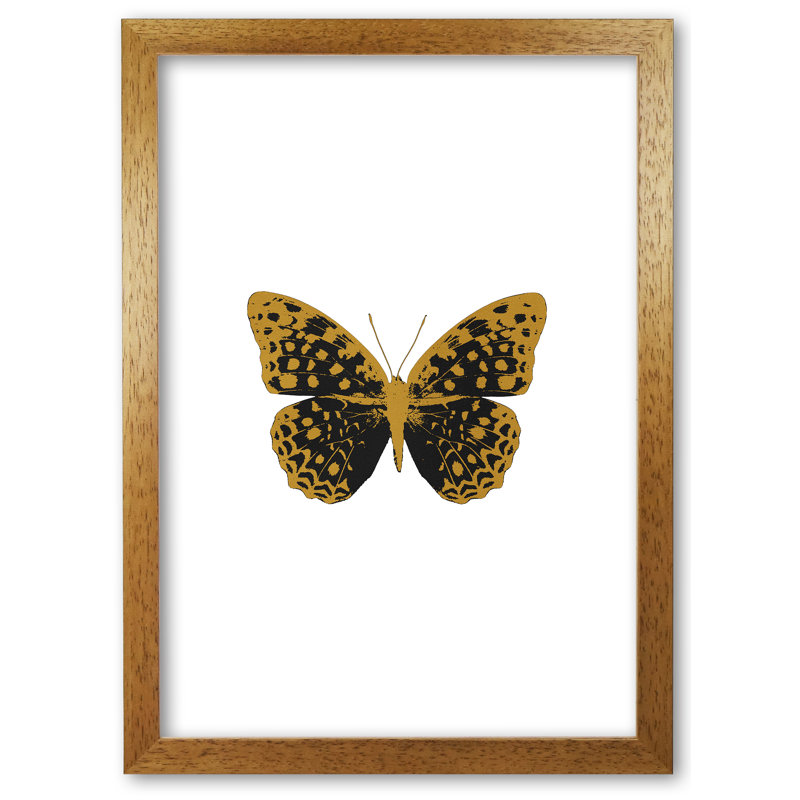 Butterfly - Print, 30 cm H x 21 cm W x 5 cm D, Honey Oak Frame