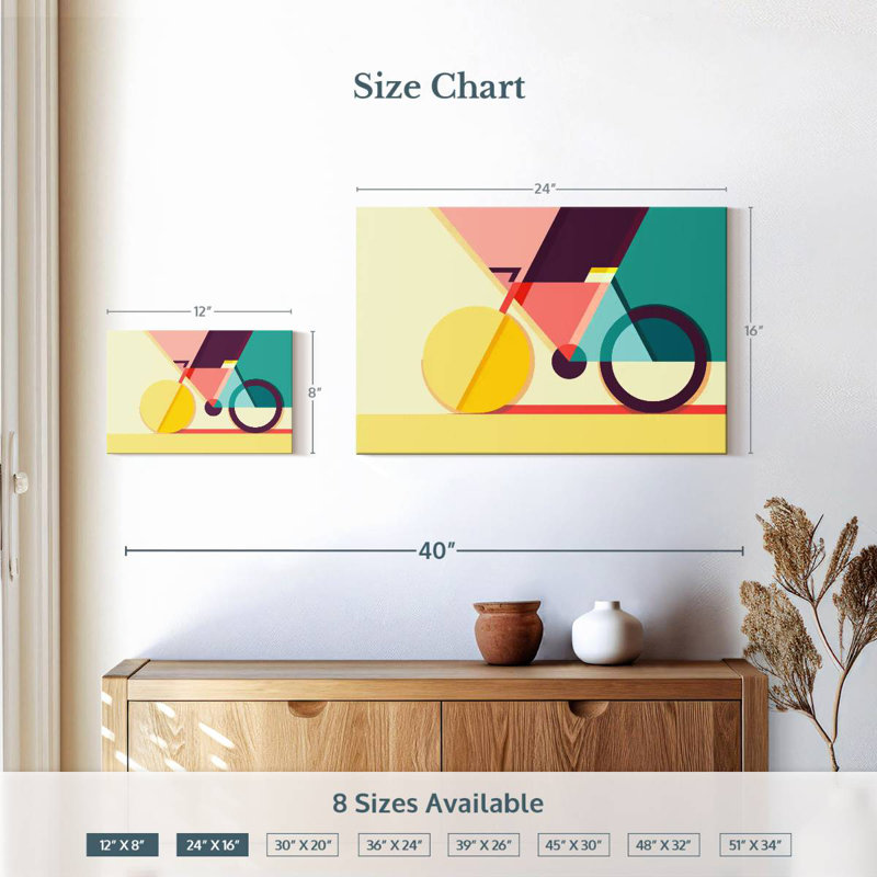 Mehar Geometric Bicycle, 16" H x 24" W