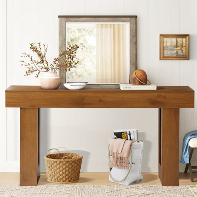 Console de 63 pouces de long, canapé-lit en bois rustique derrière le canapé, table d'entrée de ferme, mobilier d'appoint industriel pour entrée, vestibule, couloir, salon