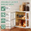 Armoire de rangement en bambou à double couche, boîte à pain de comptoir et organisateur polyvalent pour cuisine, garde-manger-305782943
