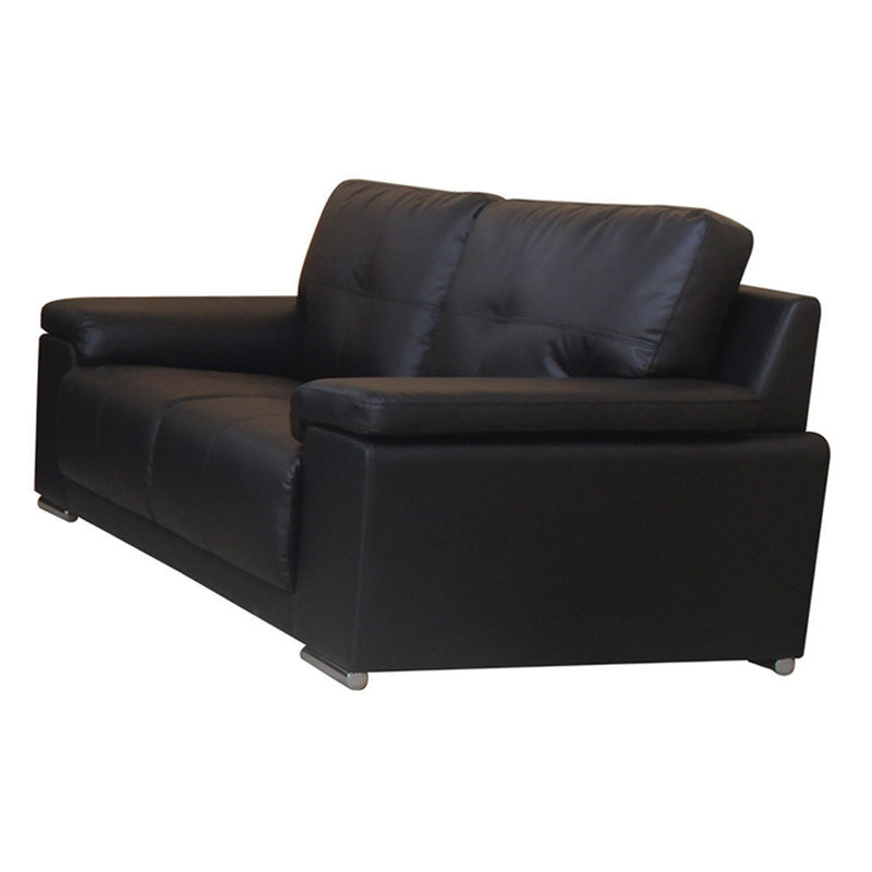 Samuel Faux Leather Sofa, Black