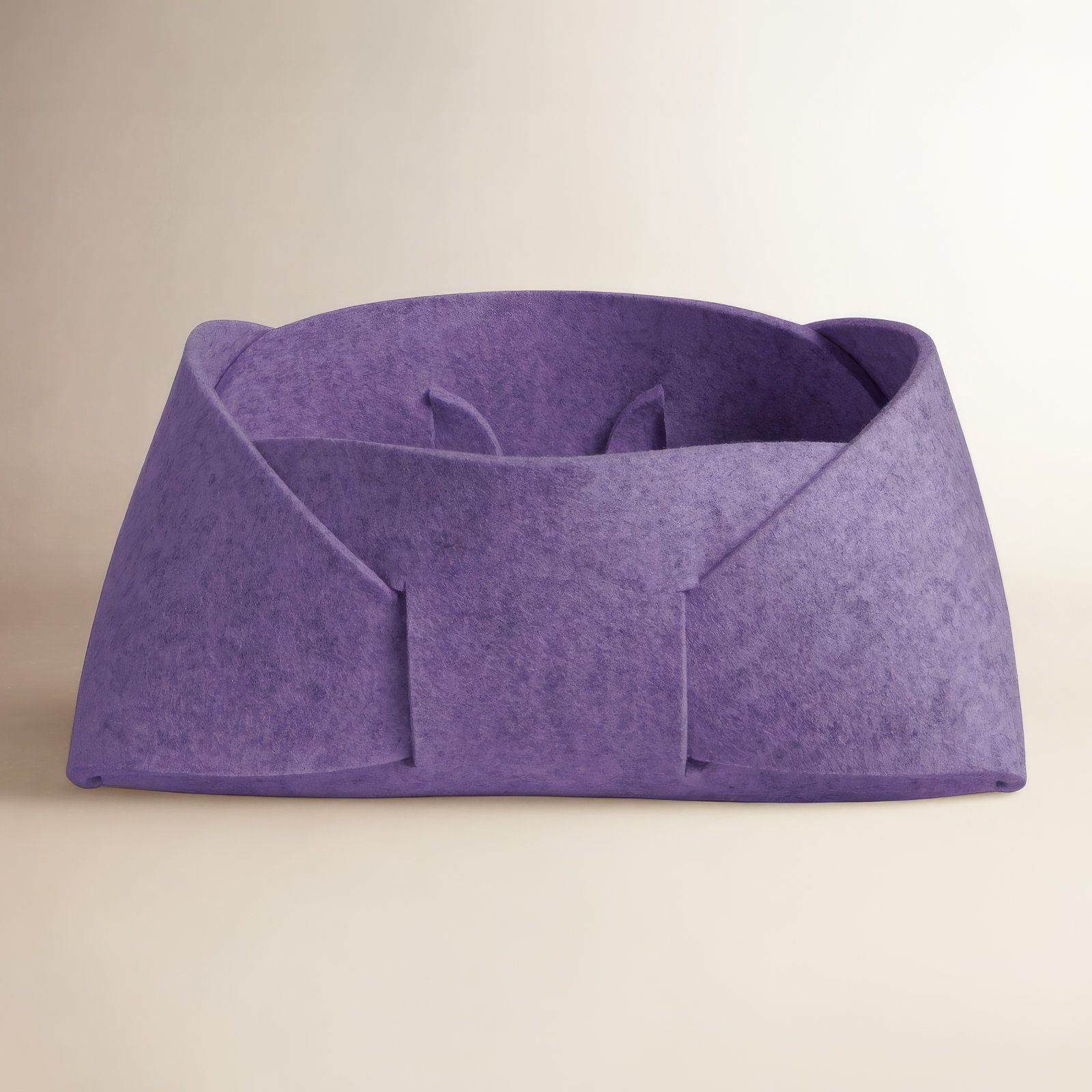 Double Tuck Fabric Decorative Basket, Lilac, 6" H x 13" W x 10" D
