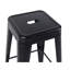 Tabouret à hauteur de comptoir 24 po, ensemble de 2 tabourets de bar en métal sans dossier, empilable, amovible et facile à assembler, pour économiser de l'espace pour un îlot de cuisine / bar / café / salle à manger (noir mat)