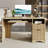 Labelle 55Inch Fluted Executive Desk with Power Outlet, Modern Computer Writing Desks with File Drawers, Home Office Desk with Keyboard Tray and Open Storage Compartment-771926578