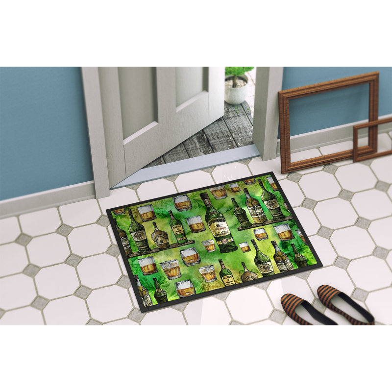 Non-Slip Outdoor Doormat, Green, 27" L x 18" W