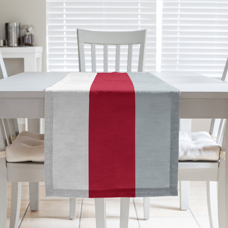 Chemin de table Seattle, 72 po x 16 po, Blanc / rouge / argent, Los Angeles, Anaheim