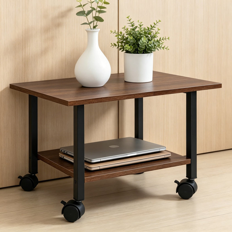 Support pour imprimante avec rangement sous la tablette de bureau, chariot pour imprimante avec porte-papier