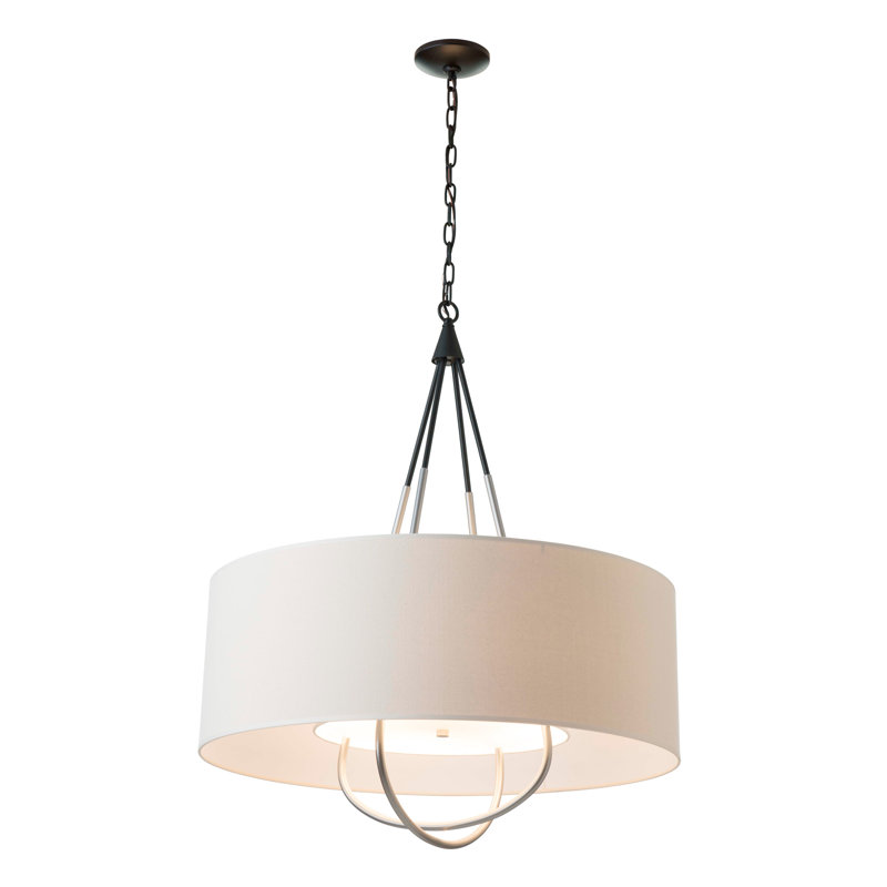 Loop 4 - Light Chandelier, Vintage Platinum, Black, Flax