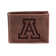 Evergreen Enterprises, Inc Brown Genuine Leather Bi-Fold Wallet with Embossed NCAA Logo