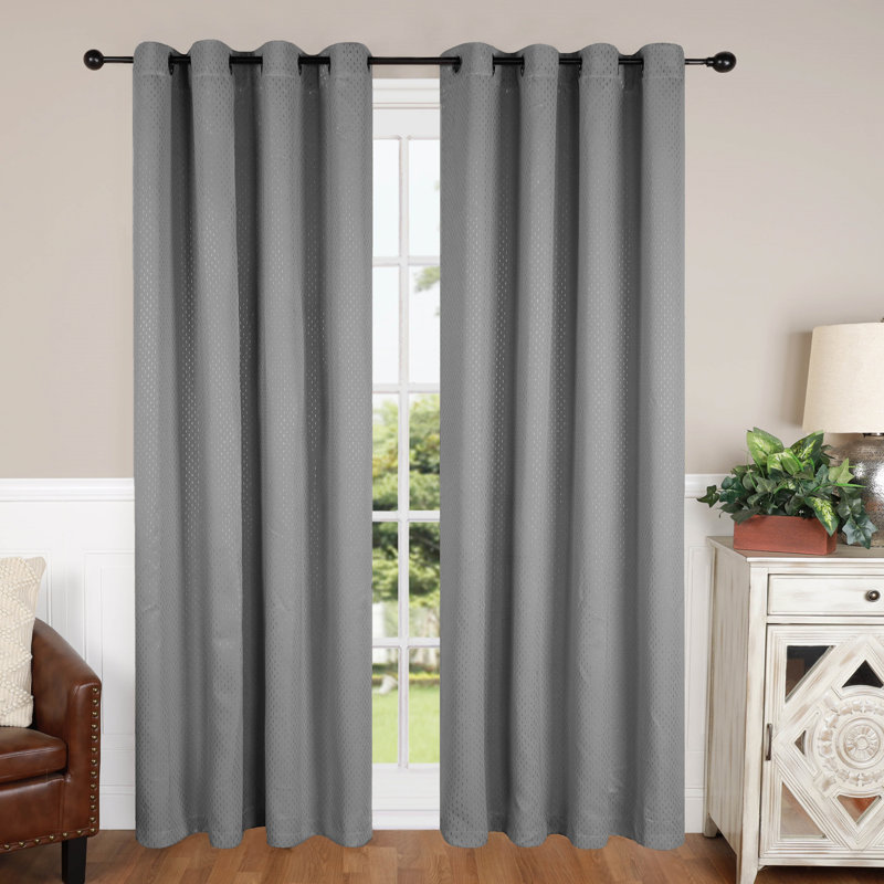 Ensemble de rideaux obscurcissants à motif géométrique abstrait Wiechmann, Gris, l 52 po x L 108 po