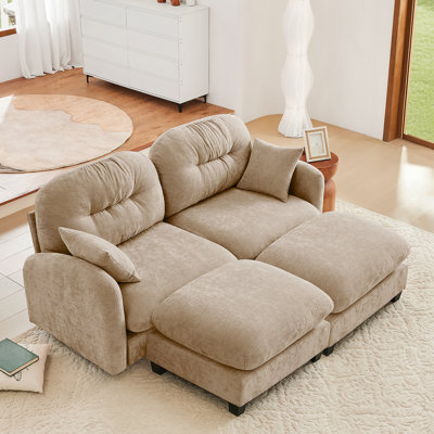 Canapés modulaires Cloud avec tissu chenille de qualité supérieure, dossier capitonné, conception ergonomique et installation facile pour les chambres à coucher