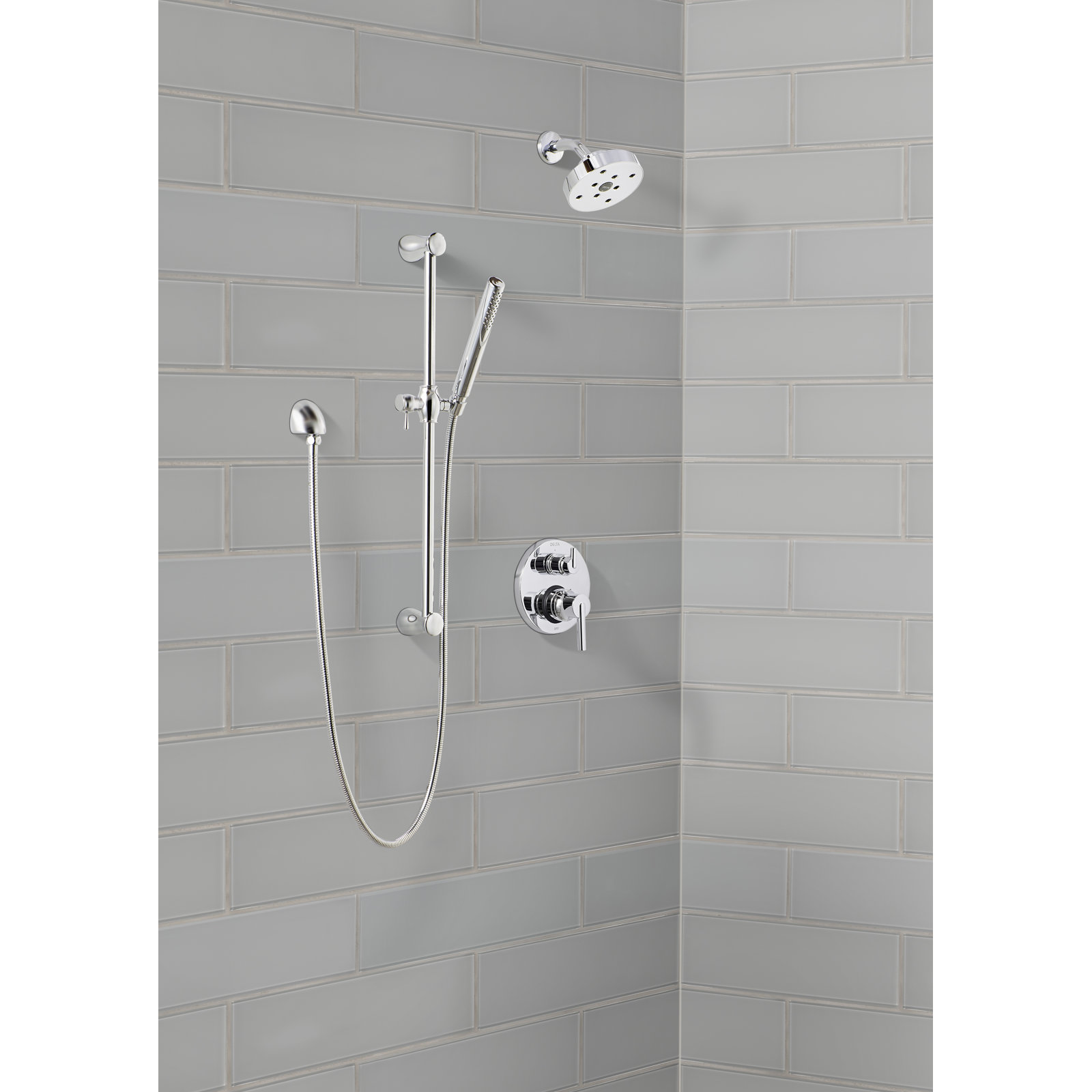 Subway 4 in. x 12 in. Glossy Glass Mosaic Wall Tile, Taviro Gris