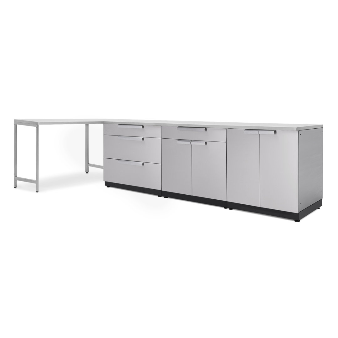 Outdoor Kitchen Stainless Steel 5-Piece Modular Cabinet Set NewAge Products