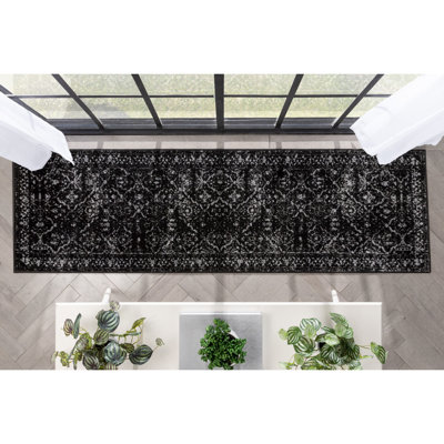  Zazzle Argos Vintage Floral Modern Black Area Rug