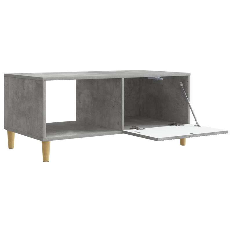 Coffee Table with Storage, 40cm H x 90cm L x 50cm W, Concrete Grey