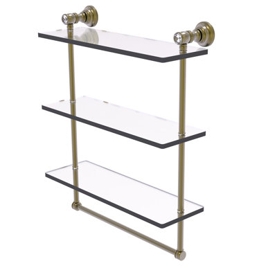 Freyja 3 Piece Glass Tiered Shelf with Towel Bar