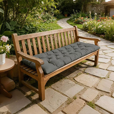 Outdoor Bench Cushion, Waterproof Seat Cushion For Outdoor/indoor Furniture,tufted Fade Resistant Bench Cushion For Patio Porch Swing Couch, 47"×20"×4",grey