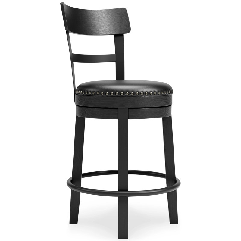 Rishima Swivel Solid Wood Counter Stool, Counter Stool (24" Seat Height)