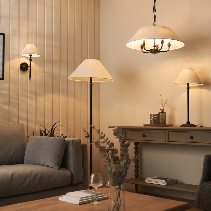 155cm Traditional Floor Lamp, Black