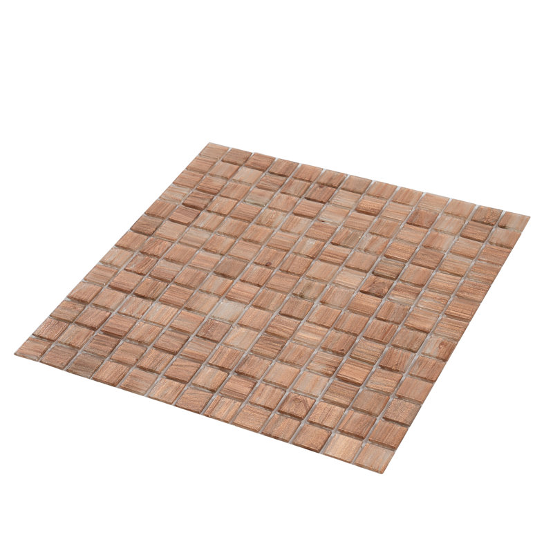 Celestial 0.8" x 0.8" Glass Grid Mosaic Wall & Floor Tile, Copper Brown