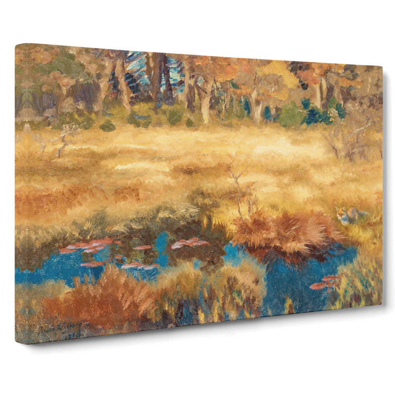 Autumn Landscape With Fox by Bruno Liljefors - Wrapped Canvas, 50cm H x 76cm W x 3cm D