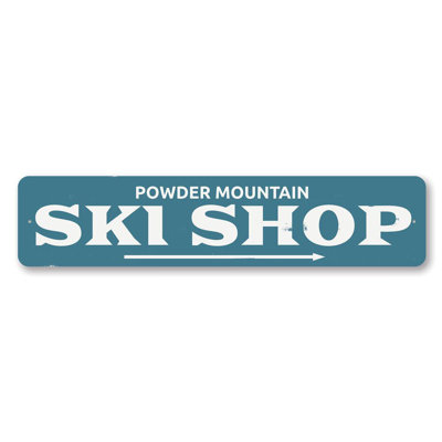 Ski Shop Directional Aluminum Sign