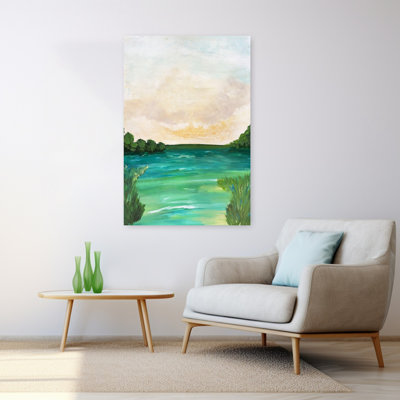 Art contemporain contemporain, paysage côtier abstrait