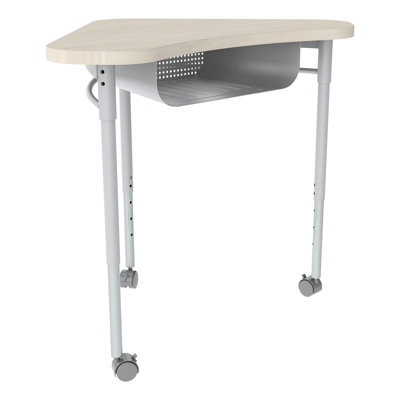 Boomerang Collaborative Adjustable Height Open Front Student Desk with Laminate Top and Perforated Book Box- Home, Office and Classroom