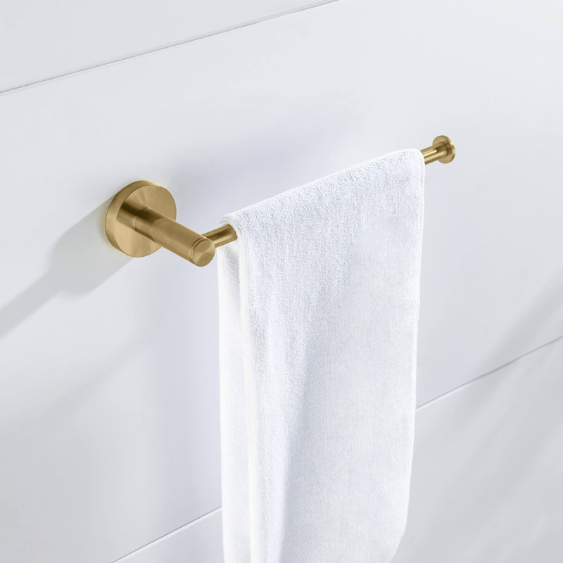 10" Wall Mounted Towel Bar, Brushed Brass
