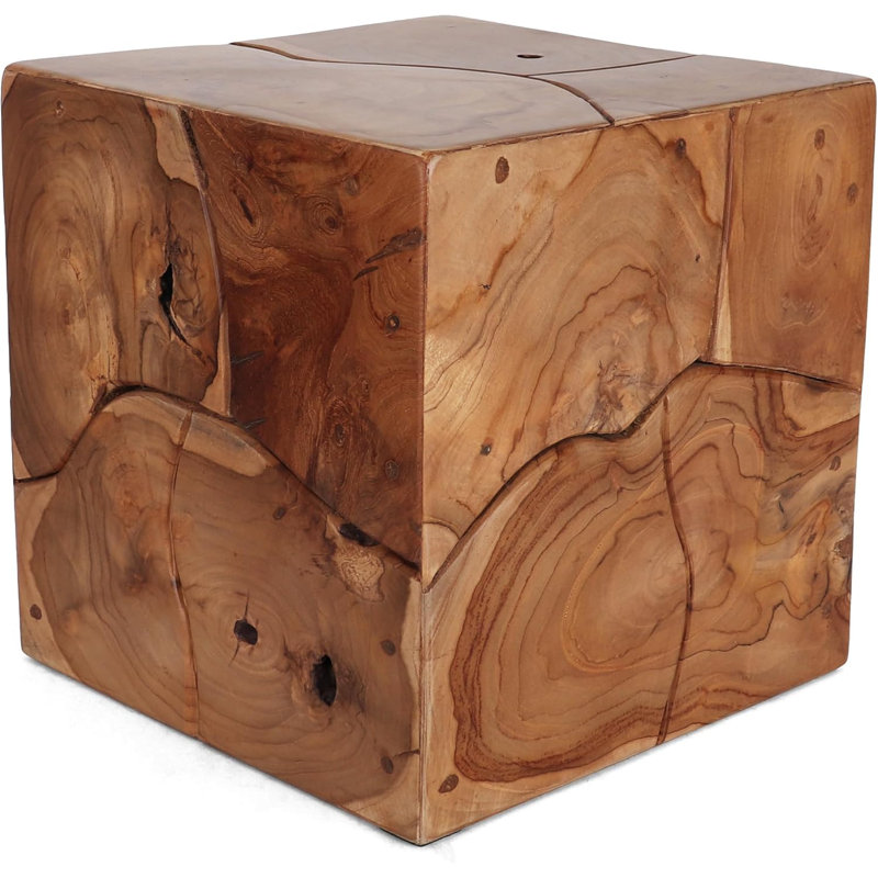 Tabouret carré en teck