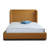 Lenyx Vegan Leather Upholstered Low Profile Platform Bed in Saddle Brown-283301097-283298068