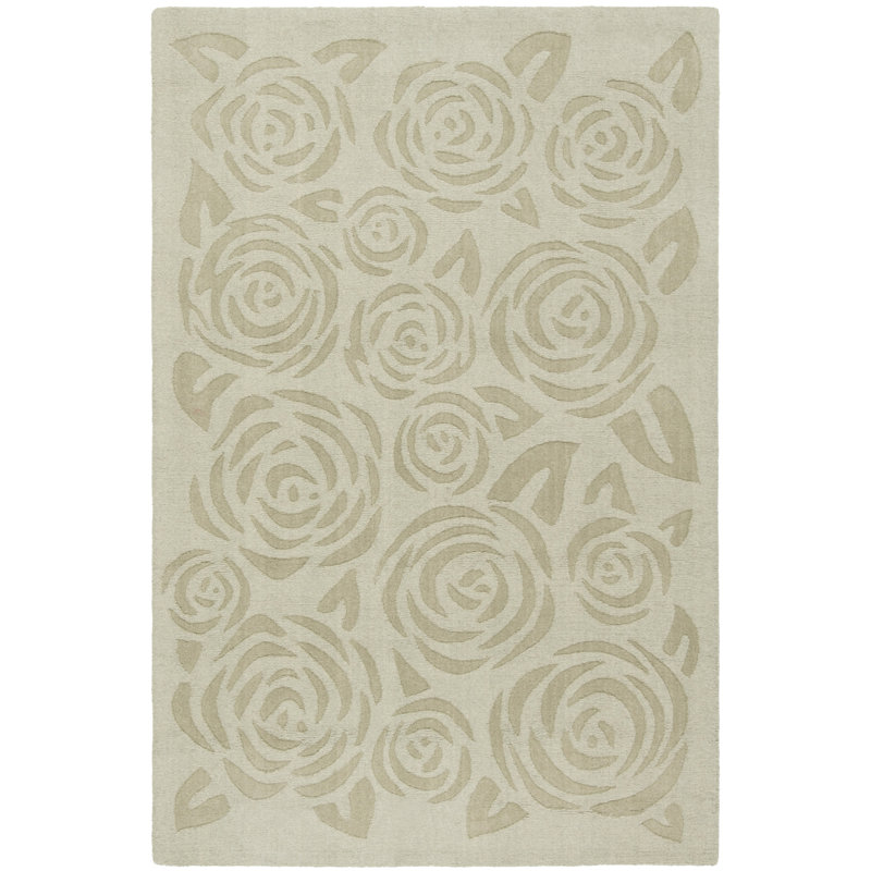 Tapis floral en laine touffeté à la main Saguaro, Rectangle 8 pi x 10 pi