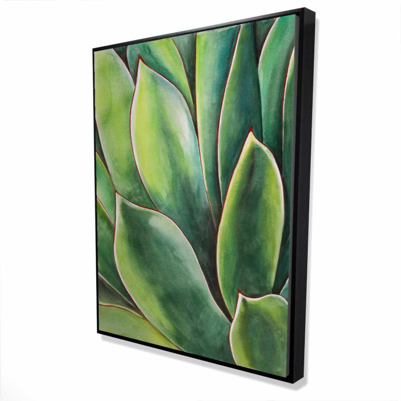 Aquarelle, plante agave - chambre à coucher encadrée verte