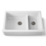 Whitehaven® 35.69" L x 21.56" W Under-Mount Double Bowl Kitchen Sink with Tall Apron