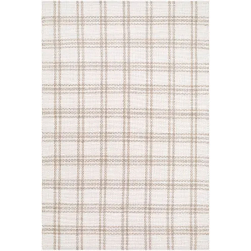 Kensignton Handmade Area Rug Handmade Rug, Ivory/Brown, Rectangle 6' x 9'