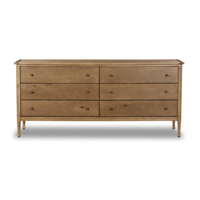 Franny 6 Drawer Dresser-Saddle Brown Veneer
